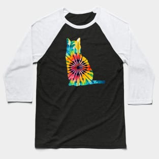 Tie Dye Cat Baseball T-Shirt